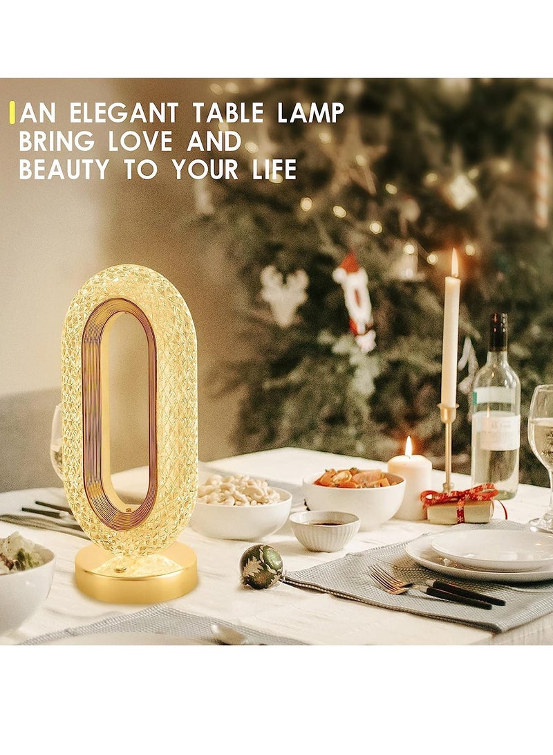 ELTRAZONE Creativity Crystal Table Lamp with Touch Control, 3 Levels Brightness, Rechargeable USB Small Lamp, Night Light for Bedside, Bedroom, Home, Living, Dining, Aesthetic Decor, Minimalist Gift - Image 4