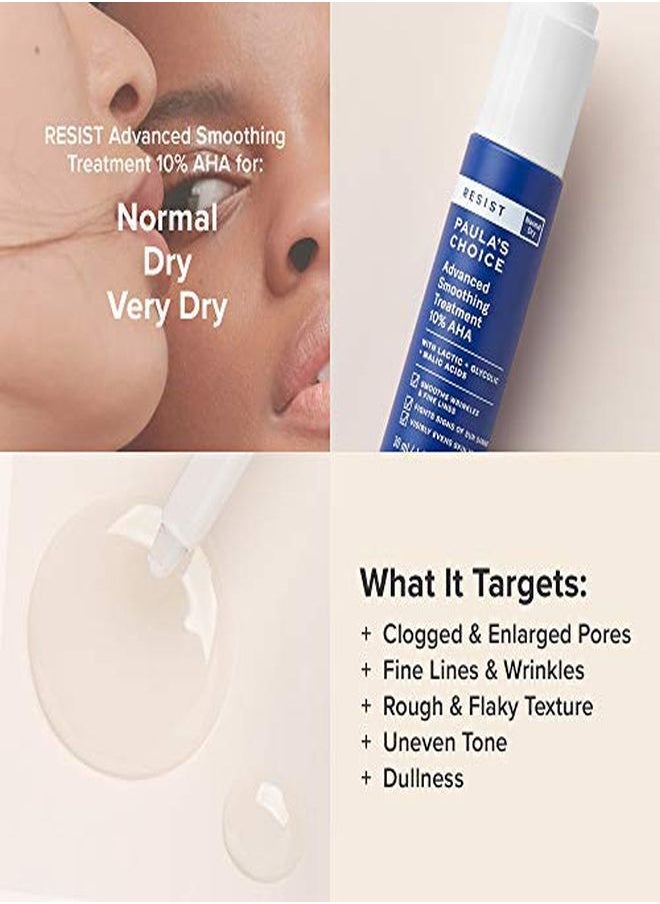 PAULA'S CHOICE Resist Smoothing Treatment 10% Aha Serum Lactic Glycolic & Malic Acids Antiaging Exfoliant For Dry Skin  1 Ounce  - Image 4