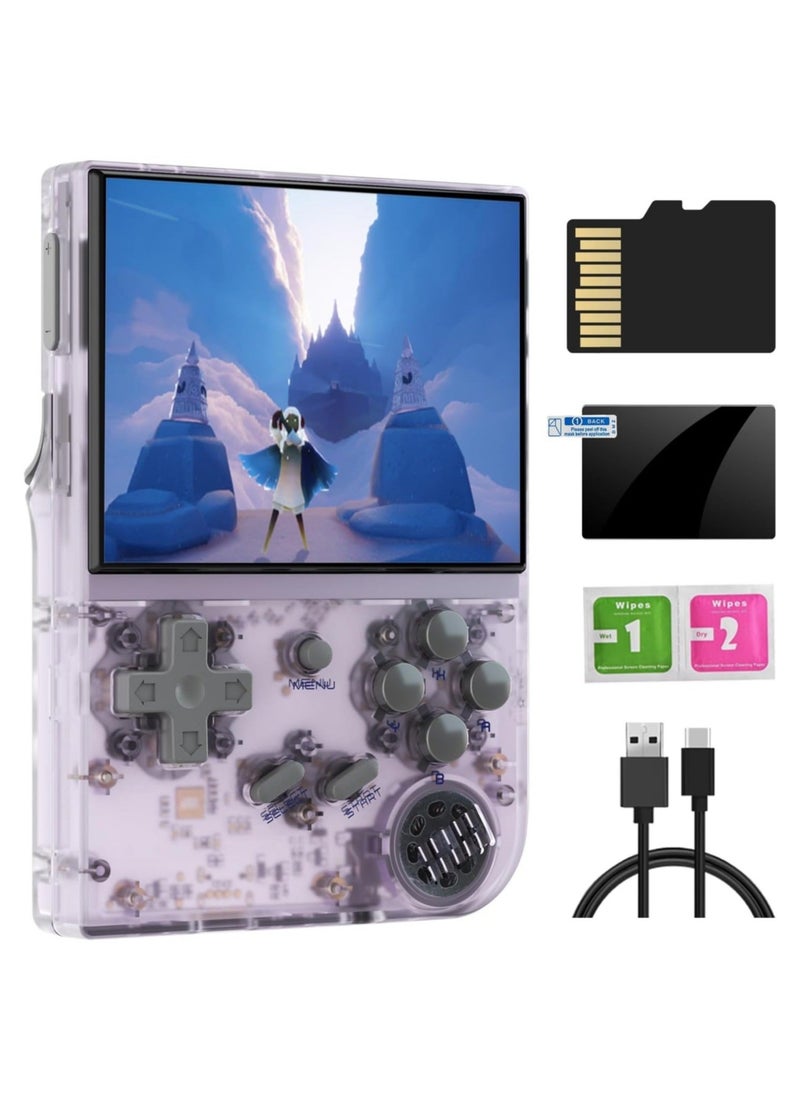 ANBERNIC  RG35XX 2024 New Version Retro Handheld Game Console, Upgraded Chip, Linux System 3.5-Inch IPS Screen Built-in 64G TF Card and 5000+ Classic Games, Support HDMI TV Output (Purple 64G)  - Image 2