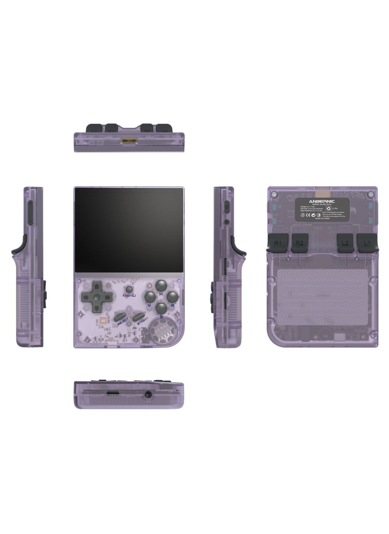 ANBERNIC  RG35XX 2024 New Version Retro Handheld Game Console, Upgraded Chip, Linux System 3.5-Inch IPS Screen Built-in 64G TF Card and 5000+ Classic Games, Support HDMI TV Output (Purple 64G)  - Image 1