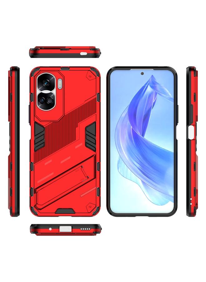 erorex Case For Honor 90 Lite 5G Global Punk Armor 2 in 1 PC + TPU Phone Case with Holder - Image 2