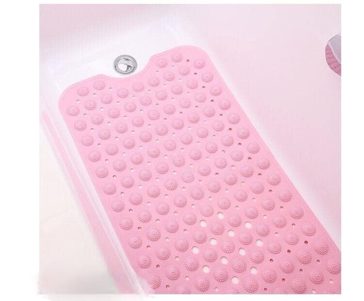 VDNSI Anti Slip Bathroom Mat Rubber Bath Mats Floor Rectangle Anti Skid Mats for Bathing Area Shower mat with Strong Suction Cups & Drain Holes 35X70 CM (Pink) - Image 2