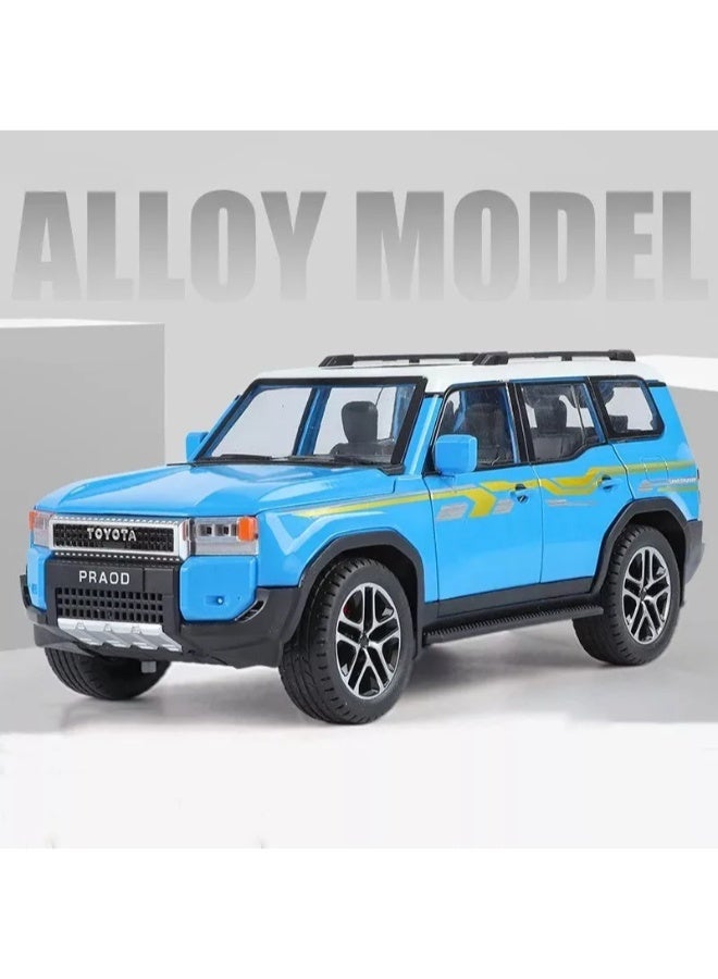 1:24 Scale Toyota Land Cruiser Prado Diecast Model SUV | Alloy Metal Simulation Toy with Realistic Sound & LED Lights | Pull-Back Action & 6 Opening Doors | Premium Collectible Gift for Kids & Enthusiasts - Image 2
