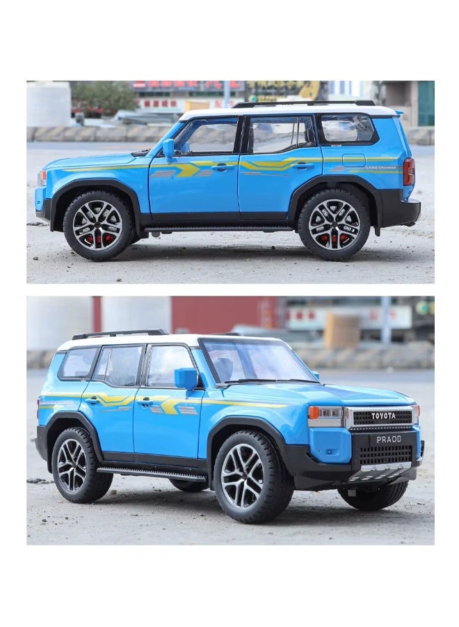 1:24 Scale Toyota Land Cruiser Prado Diecast Model SUV | Alloy Metal Simulation Toy with Realistic Sound & LED Lights | Pull-Back Action & 6 Opening Doors | Premium Collectible Gift for Kids & Enthusiasts - Image 5
