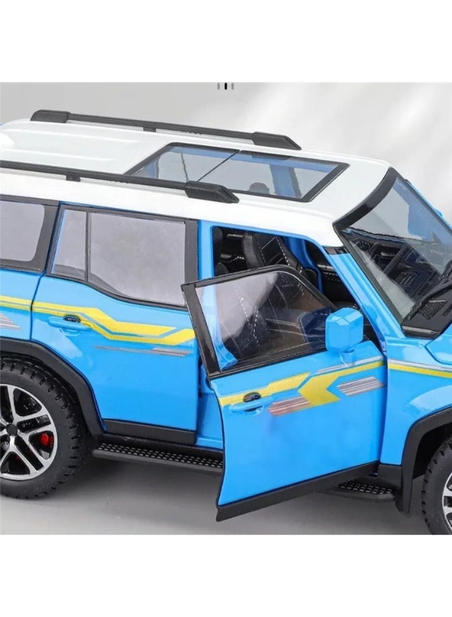 1:24 Scale Toyota Land Cruiser Prado Diecast Model SUV | Alloy Metal Simulation Toy with Realistic Sound & LED Lights | Pull-Back Action & 6 Opening Doors | Premium Collectible Gift for Kids & Enthusiasts - Image 4