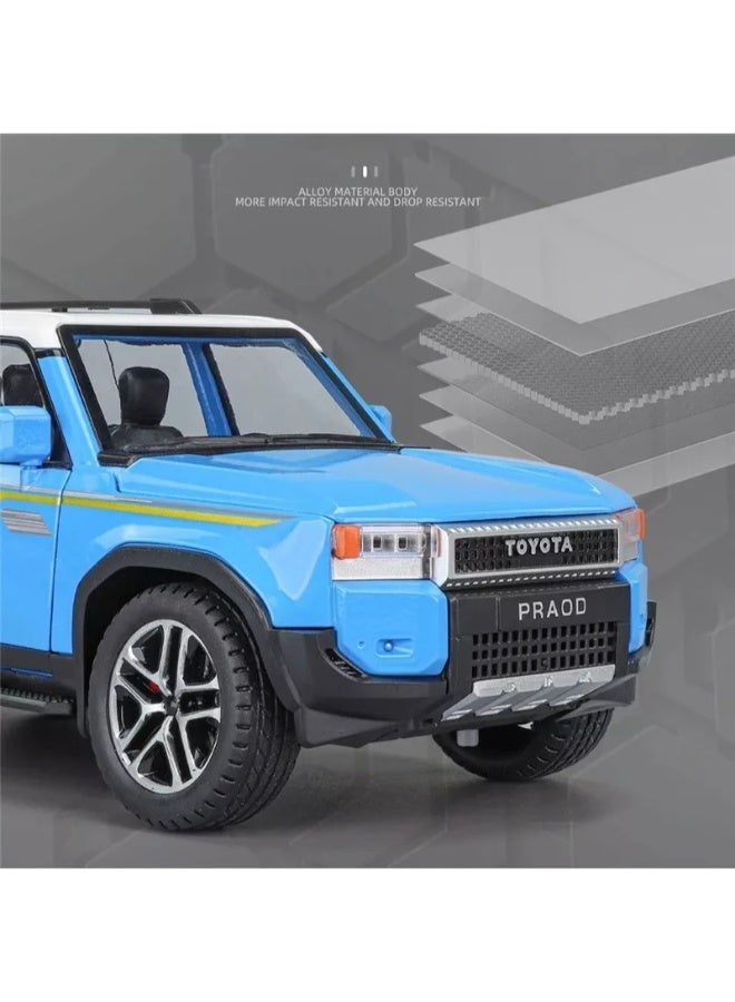 1:24 Scale Toyota Land Cruiser Prado Diecast Model SUV | Alloy Metal Simulation Toy with Realistic Sound & LED Lights | Pull-Back Action & 6 Opening Doors | Premium Collectible Gift for Kids & Enthusiasts - Image 3