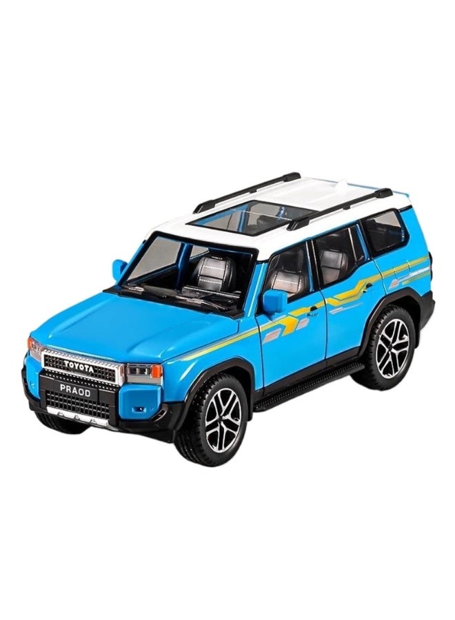1:24 Scale Toyota Land Cruiser Prado Diecast Model SUV | Alloy Metal Simulation Toy with Realistic Sound & LED Lights | Pull-Back Action & 6 Opening Doors | Premium Collectible Gift for Kids & Enthusiasts - Image 1