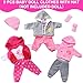 UNICORN ELEMENT 9PCS 1618 Inch Baby Doll Clothes Set Magic Tape Design Cute Outfits for Baby Dolls with Hat Socks 3 Age Pretend Play Costumes to Boost Creativity No Doll Included - Image 4