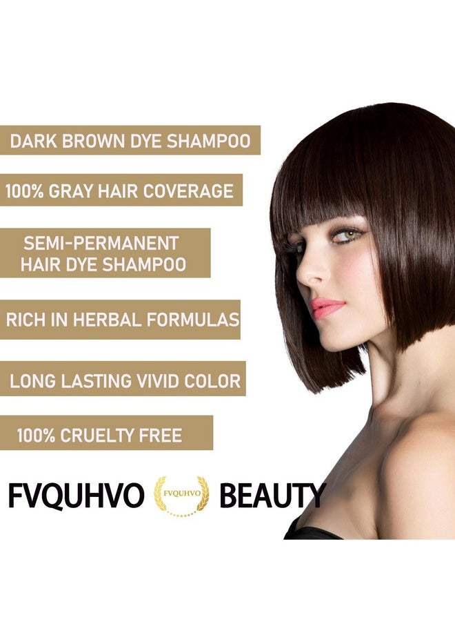 FVQUHVO - Dark Brown Hair Color Shampoo For Gray Hair, 3 In 1 Long Lasting Instant Shampoo Hair Dye For Men & Women 16.9 Fl Oz - Image 1