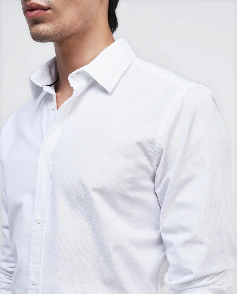 Rare Rabbit Men's Plain Formal Shirt With Embroidered Logo