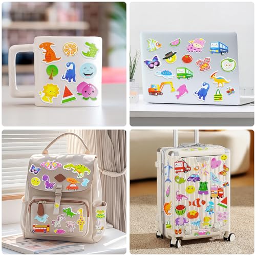 BEESTECH 24 Sheets 500 + Stickers for Kids, Toddlers 2,3,4 Years Old, Teacher Reward Stickers, Potty Training Bulk with Dinosaur Animal Traffic, Sticker Book Included - Image 5
