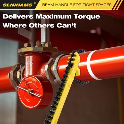 SLNIHAMS 16 Inch Chain Wrench, Heavy Duty Oil Filter Chain Wrench Adjustable 27" Chain for 1-1/2” to 7-1/2” Pipe & Oil Filter Grip - Heat-Treated Carbon Steel with Hanging Hook - Diesel/Plumbing Use - Image 5