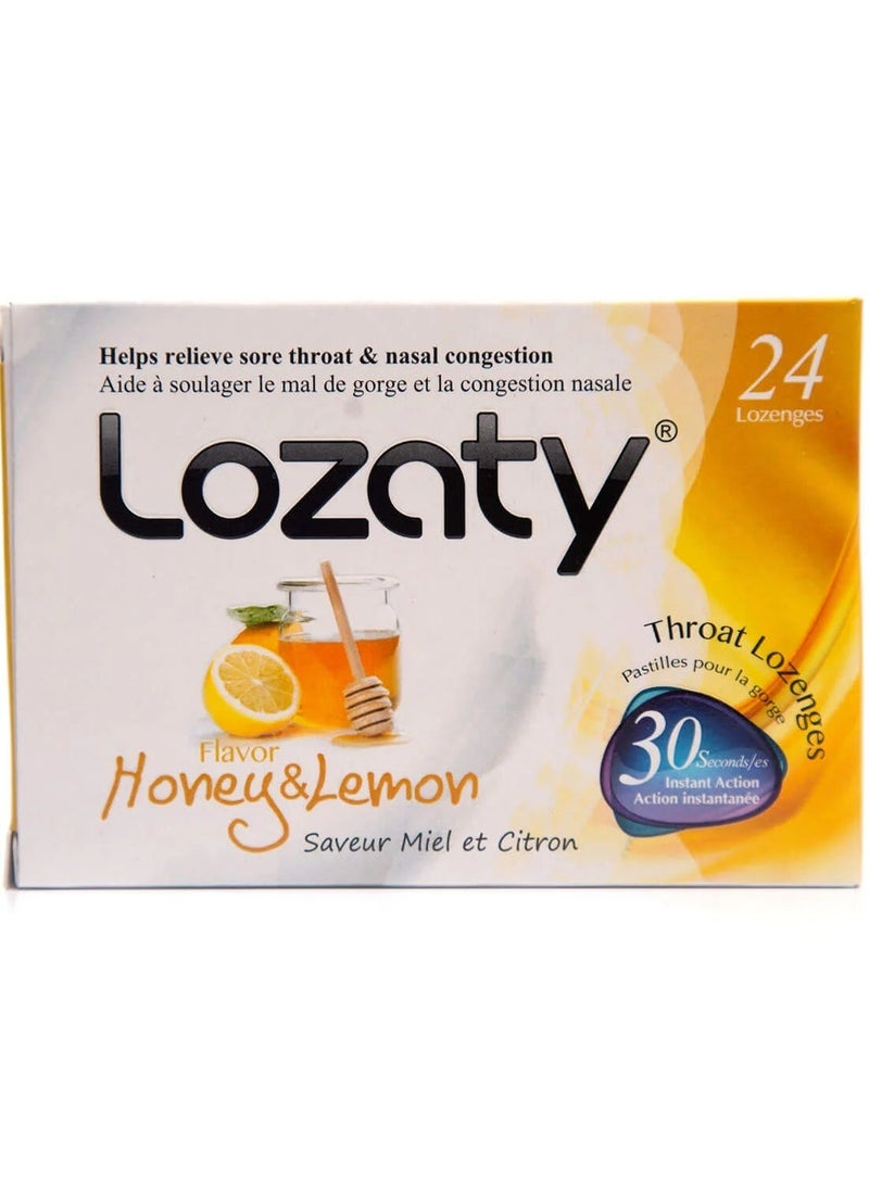 Sore Throat Lozenges Honey & Lemon 24s