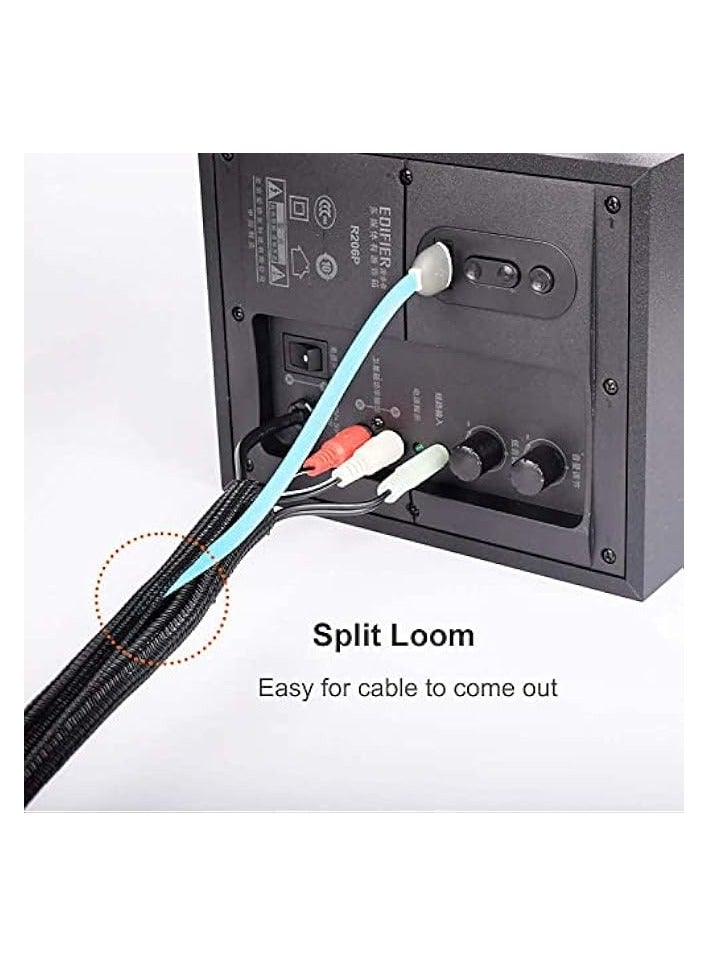 KASTWAVE Cord Protector, Cable Sleeve, Cable Organizer, Cord Management, Cable Sleeve Split Sleeving, KASTWAVE Protect Cat From Chewing Cords, for Desk TV Computer, Wire Protector Cable, for Home Office - Image 2