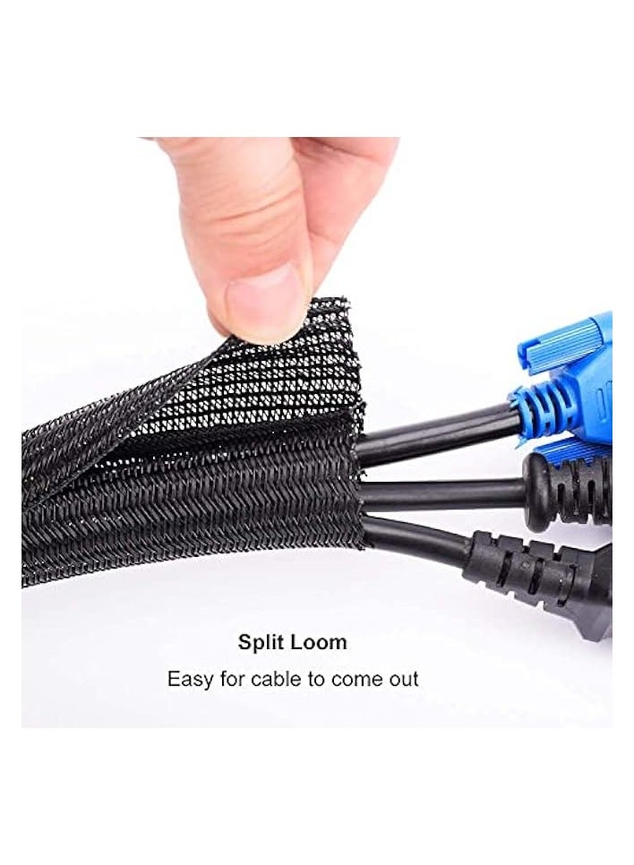 KASTWAVE Cord Protector, Cable Sleeve, Cable Organizer, Cord Management, Cable Sleeve Split Sleeving, KASTWAVE Protect Cat From Chewing Cords, for Desk TV Computer, Wire Protector Cable, for Home Office - Image 3