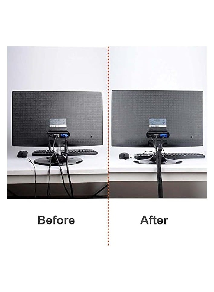 KASTWAVE Cord Protector, Cable Sleeve, Cable Organizer, Cord Management, Cable Sleeve Split Sleeving, KASTWAVE Protect Cat From Chewing Cords, for Desk TV Computer, Wire Protector Cable, for Home Office - Image 4