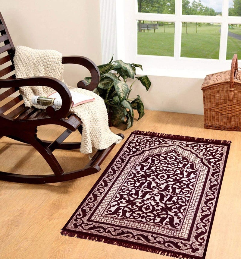 Status Contract Status Janamaz Prayer Mat with Travel Bag - 42x26 Inch (Maroon) - Image 5