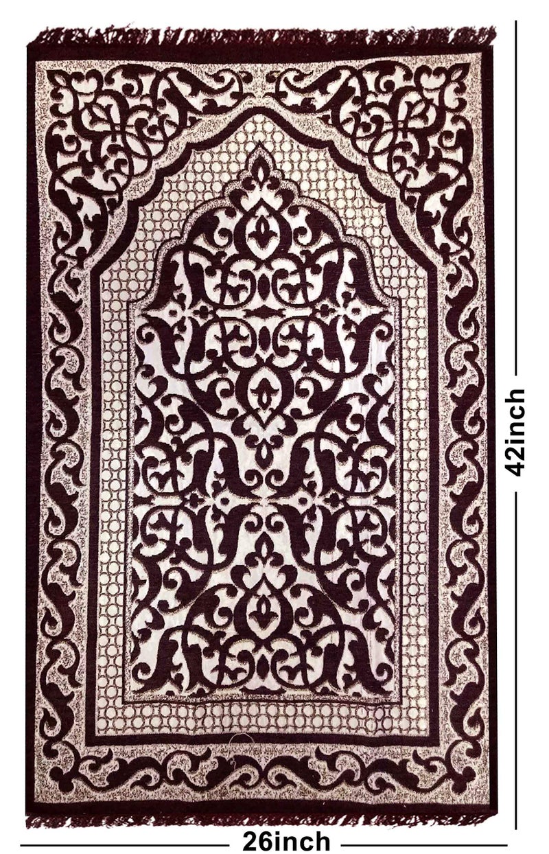 Status Contract Status Janamaz Prayer Mat with Travel Bag - 42x26 Inch (Maroon) - Image 2