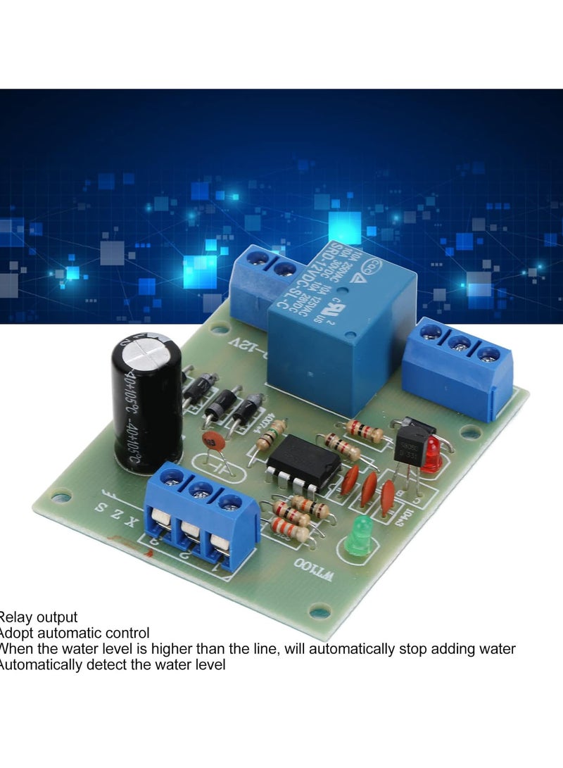 Water Level Controller Module, Automatic Water Level Controller Relay Output Automatically Low Power Consumption Liquid Level Switch Module 9‑12V