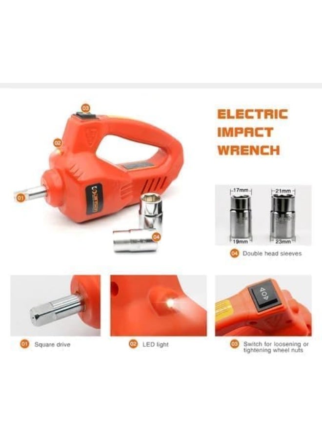 SHEZA STAR Electric Car Jack Kit with LED Light, 2 Ton Lifting Capacity, 12V DC, Storage Case, Orange - Image 2