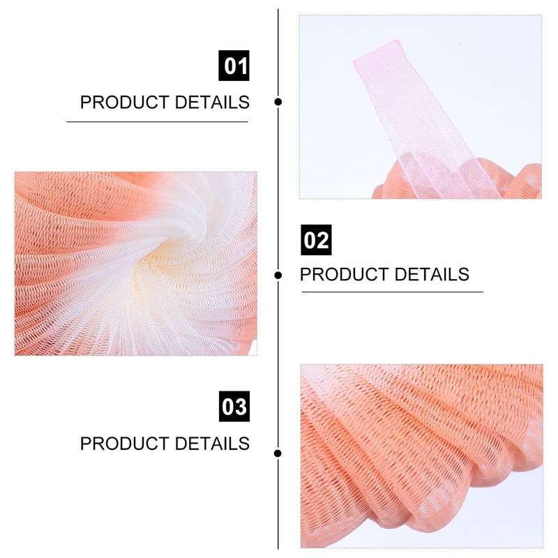 Dual Color Bath Mesh Poufs Shower Scrubber Balls Gentle Body Sponge For Men Women - Image 4