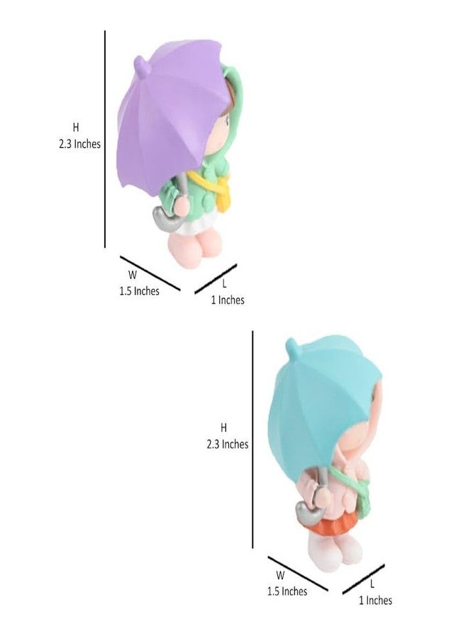 ARUNA DECOR Cute Miniature Figurines Set Decorative Couple for Home Garden Decor Garden Miniature Cake Topper, Umbrella Couple - Image 3
