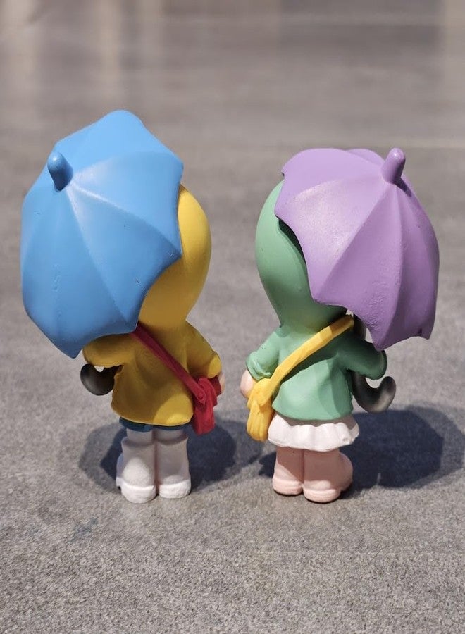 ARUNA DECOR Cute Miniature Figurines Set Decorative Couple for Home Garden Decor Garden Miniature Cake Topper, Umbrella Couple - Image 4