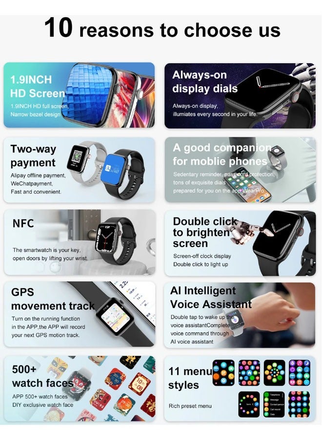 Sports smartwatch high-definition screen GPS tracker Bluetooth call smartwatch suitable for Apple Xiaomi  - Image 2