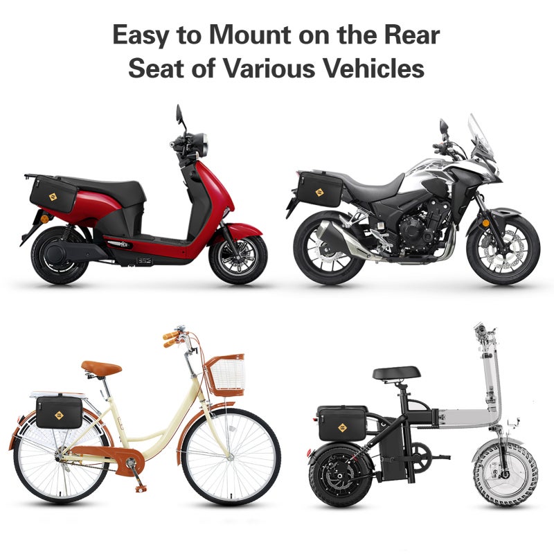 B-SOUL 2 Pack 4.5L Bicycle Rear Rack Bag Waterproof Bike Handlebar Bag Cycling Pannier for Bicycle Motorcycle Electric Bike - Image 4