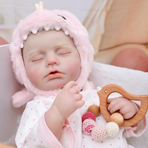 Cloveray Reborn Baby Dolls 20 Inch Real Baby Dolls That Look Real Full Body Vinyl Girl Doll in Pastel Pink Outfit with Hat Boots Lifelike Newborn with Accessories Gift for Girls Ages 3 - Image 5