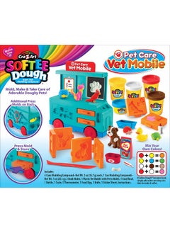Cra-Z-Art Cra-Z-Art Softee Dough Pet Care Vet Mobile Playset, Modeling Dough Play Toy for Kids Ages 3 Years and Up  - Image 2