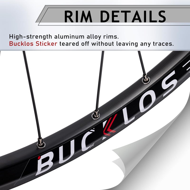 BUCKLOS MTB Wheelset 26" 27.5" 29" Quick Release Disc Brake 32H Mountain Bike Wheels, High Strength Aluminum Alloy Rim Black Bike Wheel, Suitable 8-10 Speed Cassette Mountain Bike Wheelset - Image 4