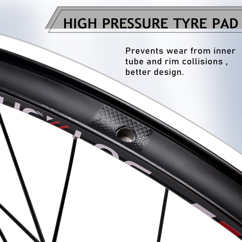 BUCKLOS MTB Wheelset 26" 27.5" 29" Quick Release Disc Brake 32H Mountain Bike Wheels, High Strength Aluminum Alloy Rim Black Bike Wheel, Suitable 8-10 Speed Cassette Mountain Bike Wheelset - Image 3