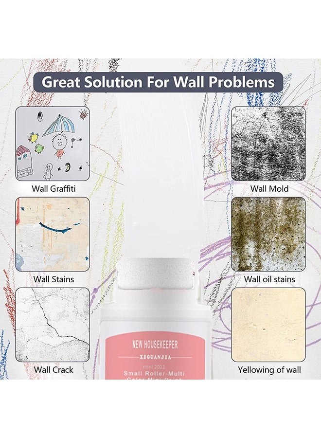 XIGUANJIA Small Roller-Multi Color Mini Paint, Portable DIY Decoration Wall Repair Roller Latex Paint, Fill Quick, Water Proof Removing Wall Stains, Environmentally Friendly White Latex Paint - 100G - Image 3