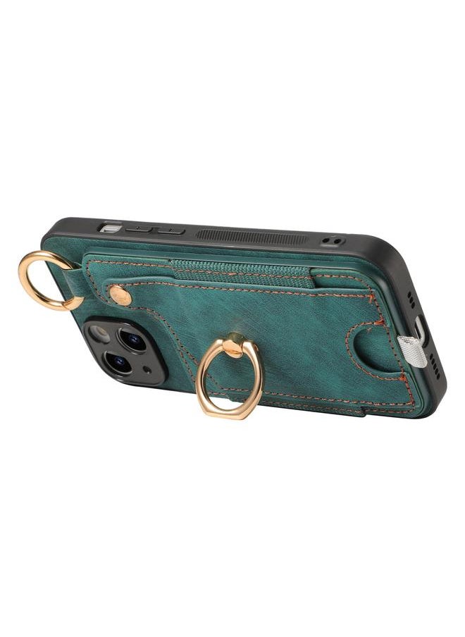 erorex Case For iPhone 14 Plus Retro Skin-feel Ring Card Bag Phone Case with Hang Loop  - Image 4
