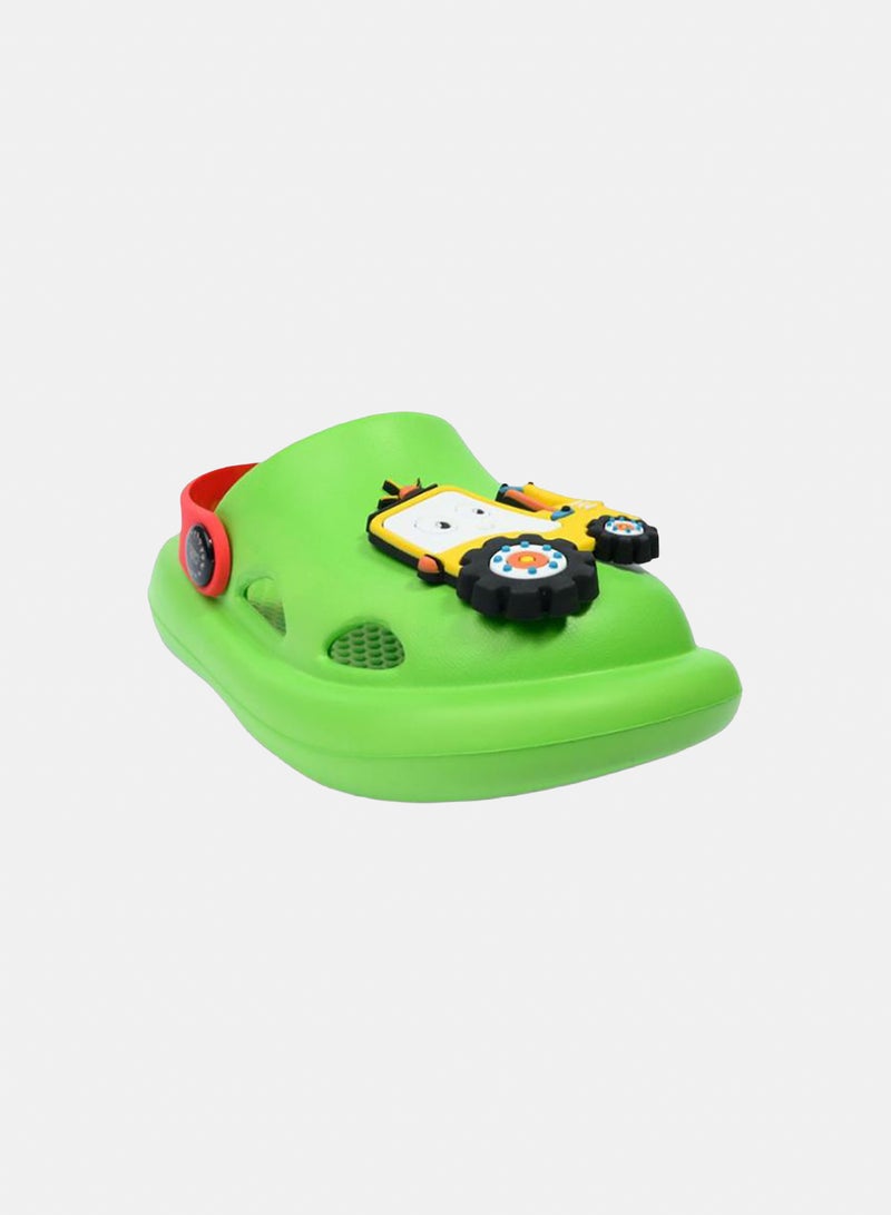 CUBS Boys Rubber Clogs – Green with Tractor Design - Image 3