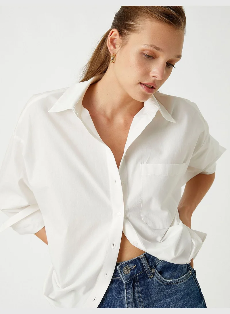 KOTON Oversized Shirt Long Sleeve