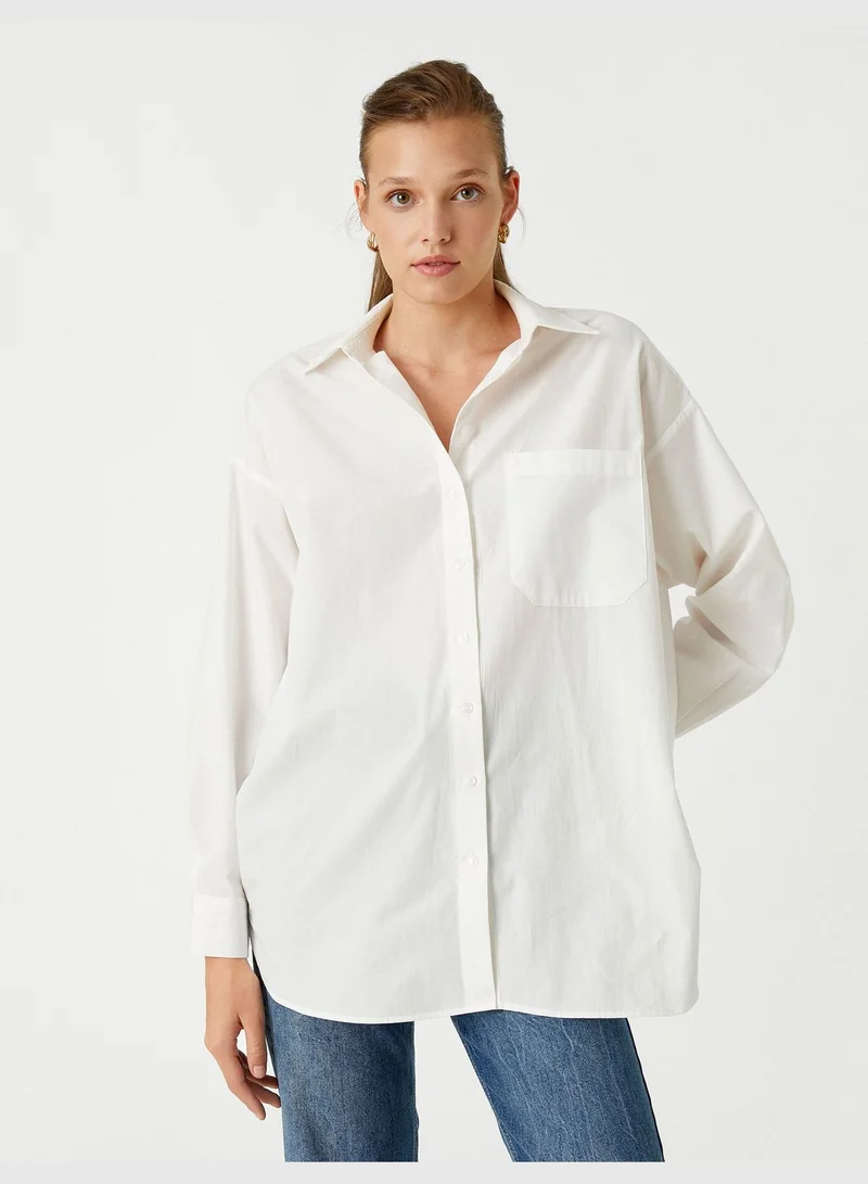 KOTON Oversized Shirt Long Sleeve