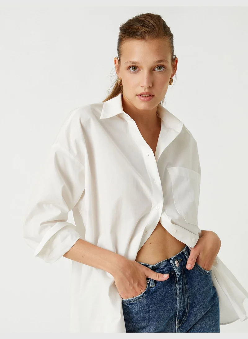 KOTON Oversized Shirt Long Sleeve