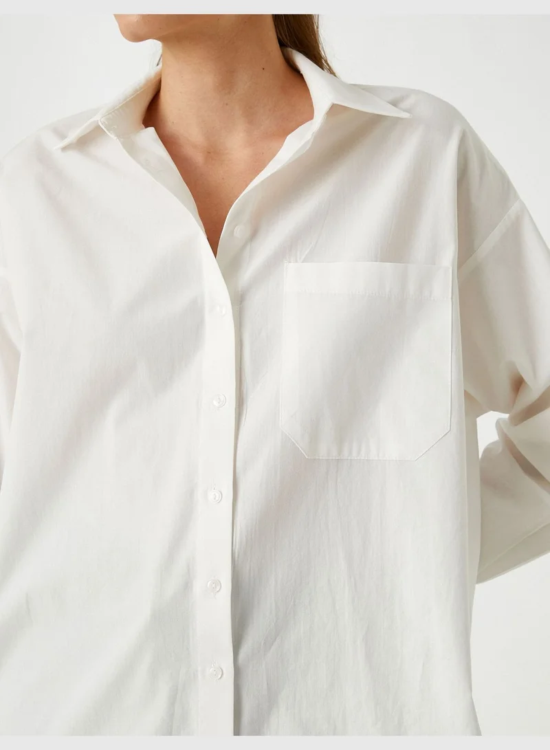 KOTON Oversized Shirt Long Sleeve