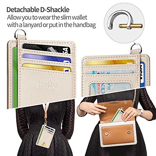 EcoVision Slim Minimalist Front Pocket Wallet, RFID Blocking Credit Card Holder Wallet with Detachable D-Shackle for Men Women - Image 3
