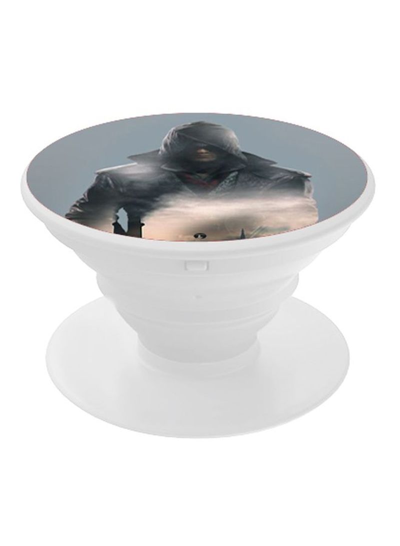 RKN Printed Pop Up Finger Grip Phone Holder Grey/Beige/White - Image 1