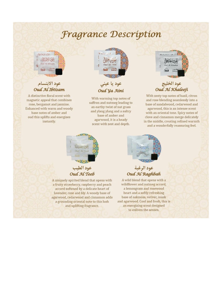 DUKHNI Oud Bakhoor Variety Box by Dukhni | Assorted Box | 30 pieces Bakhoor | Refill Kit | Arabic Bakhoor Incense | Perfect For Ramadan Prayer and Eid Gifting | Rich, Luxurious, Long Lasting - Image 3