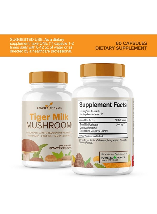 Tiger Milk Mushroom Supplement 500mg (Lignosus Rhinocerus) | Supports Lungs & Respiratory Health - Herbal Extract - Lung Respiratory Immune Support | Non-GMO, Vegan, Organic | 60 Servings - Image 3