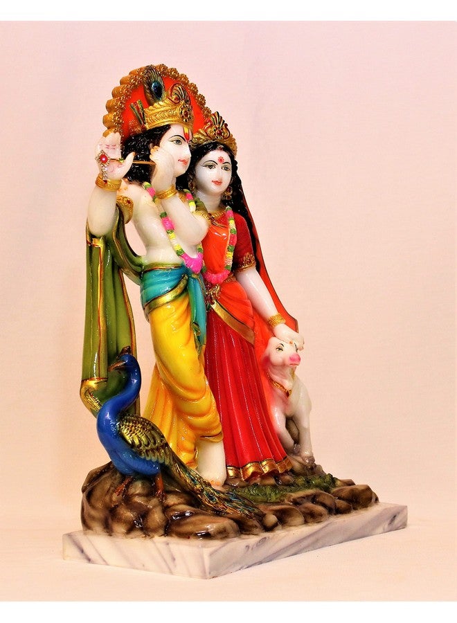 Fabzone Marble Dust Radha Krishna Idol | Radhey Shyam, Multicolor, 15 Inches, 1 Piece - Image 2