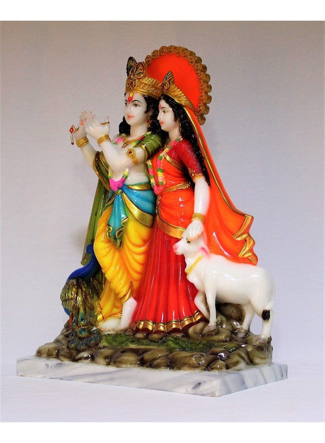 Fabzone Marble Dust Radha Krishna Idol | Radhey Shyam, Multicolor, 15 Inches, 1 Piece - Image 3