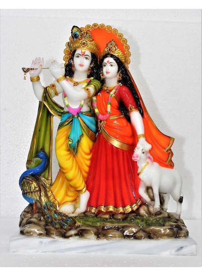 Fabzone Marble Dust Radha Krishna Idol | Radhey Shyam, Multicolor, 15 Inches, 1 Piece - Image 1