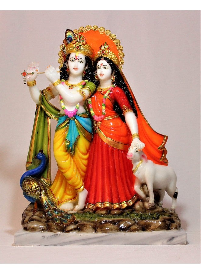 Fabzone Marble Dust Radha Krishna Idol | Radhey Shyam, Multicolor, 15 Inches, 1 Piece - Image 5