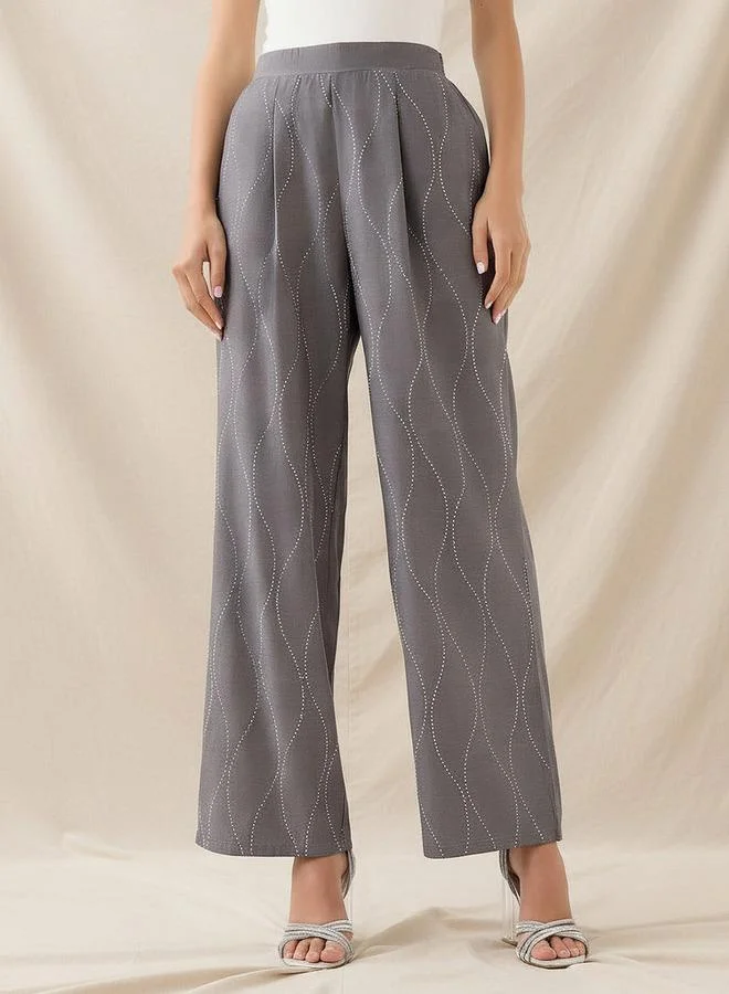 سبلاش فيڤ Wide-Leg Embellished Trousers