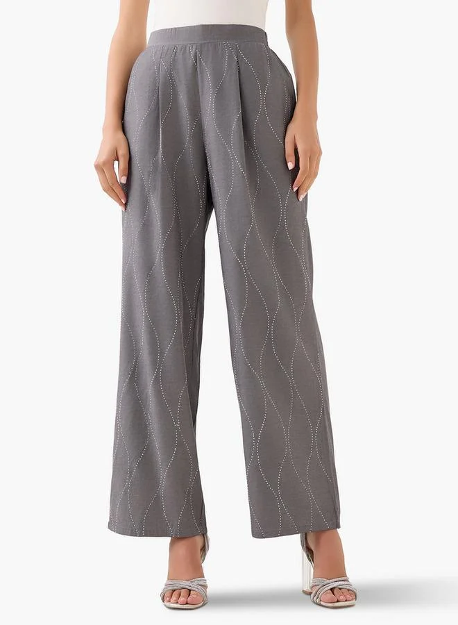 سبلاش فيڤ Wide-Leg Embellished Trousers